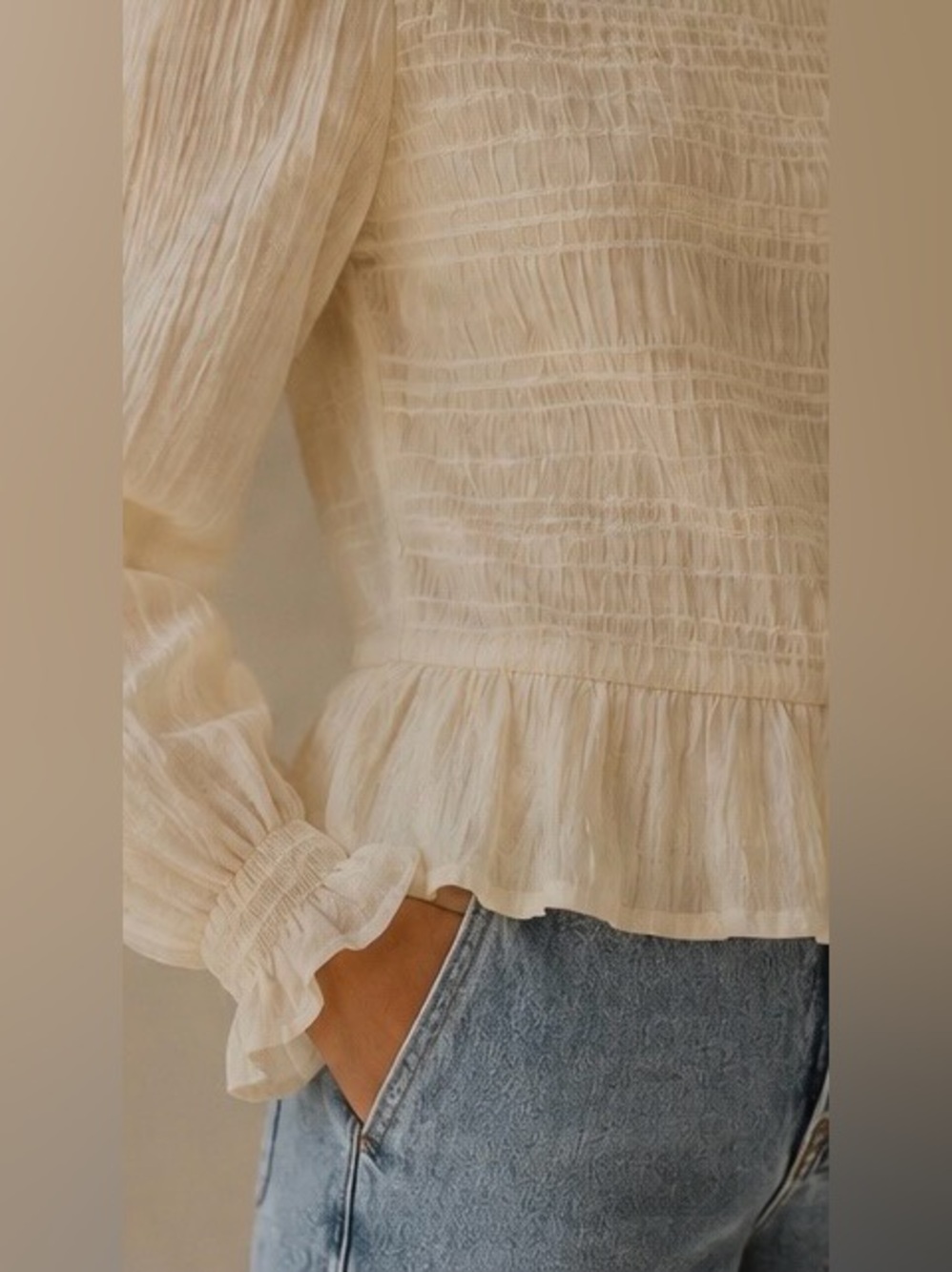 Ricki’s Smocked Peplum Blouse Size S - Picture 5 of 10